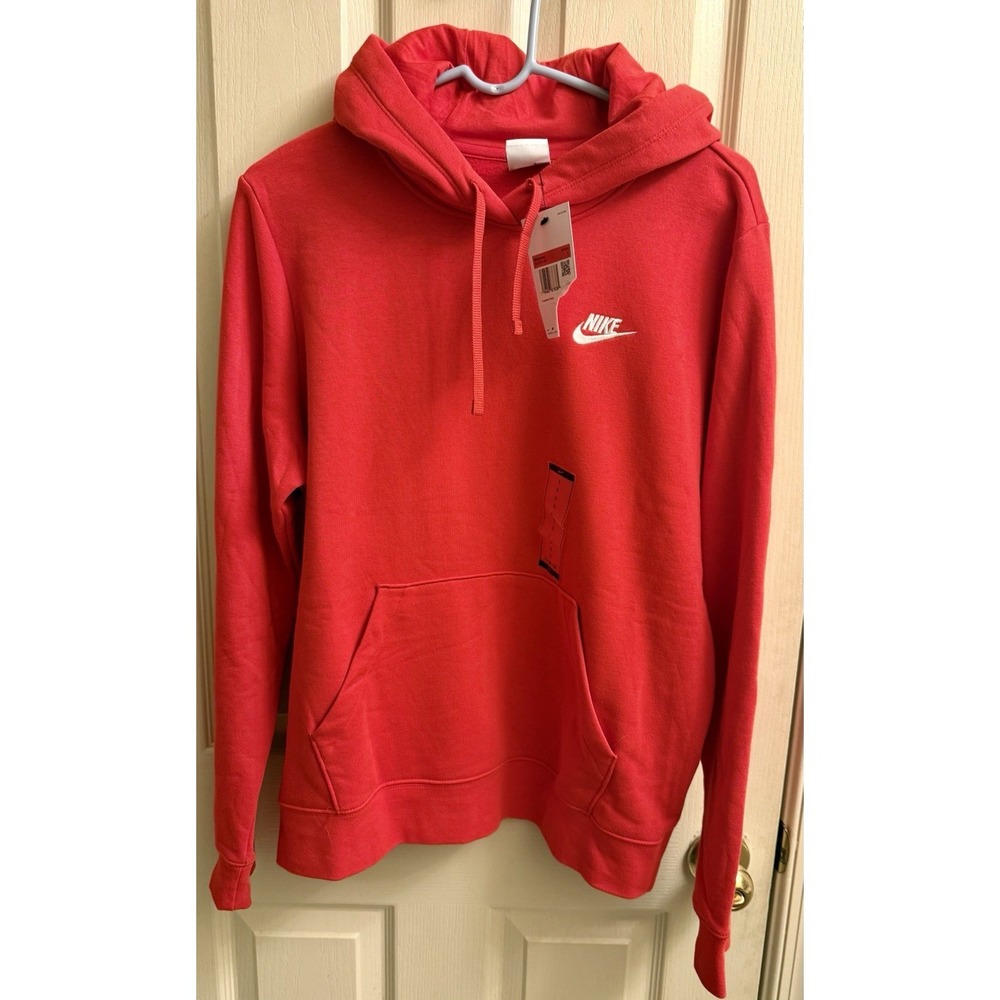 Nike Sportswear Club Fleece Pullover‎ Hoodie Red DQ5793-657 Woman's Large NWT